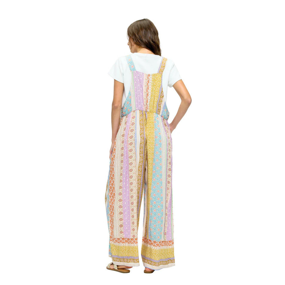 Patchwork Multi-Color Wide-Leg Jumpsuit - Picture 3 of 3